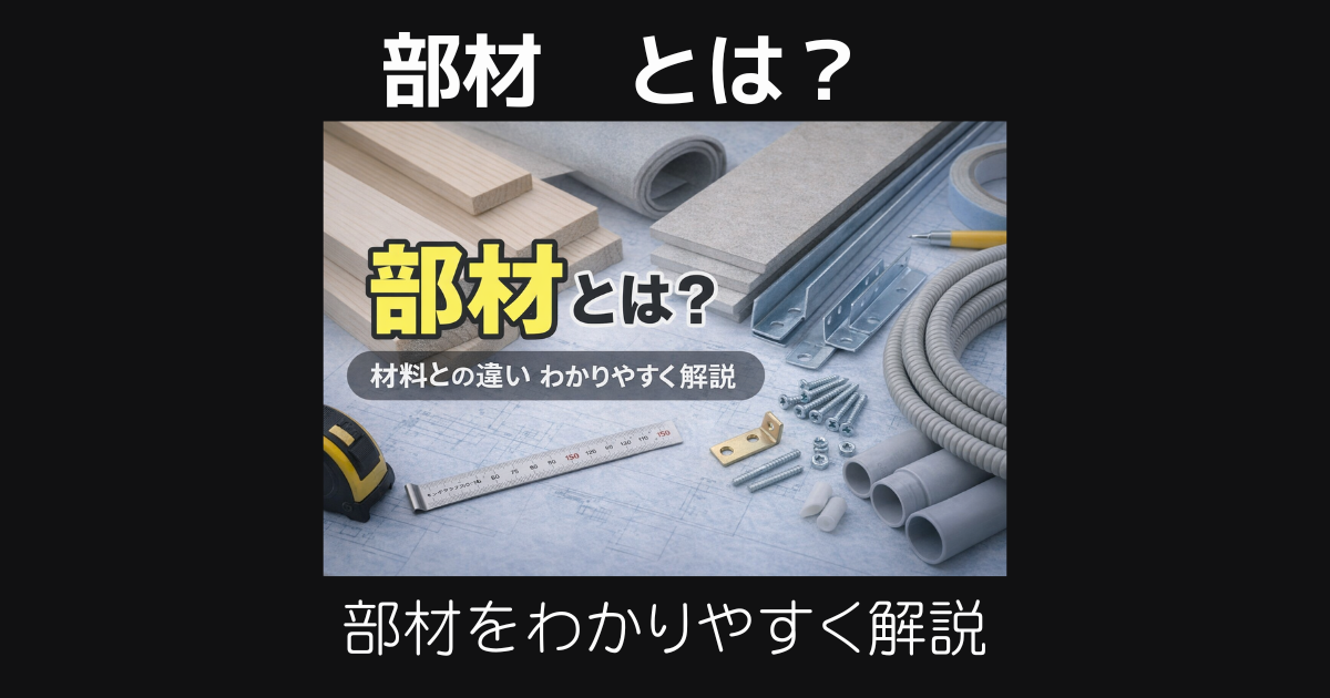 部材とは?意味・材料との違い・現場での使い方をわかりやすく解説